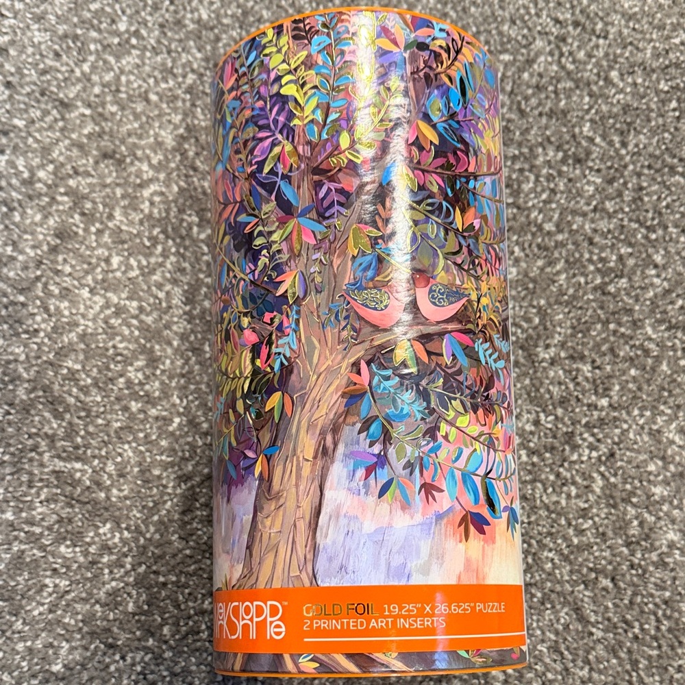 NEW - Vibrant Tree Puzzle with Gold Foil by
